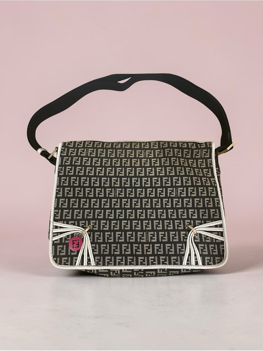 Fendi Zucca Canvas Shoulder Bag